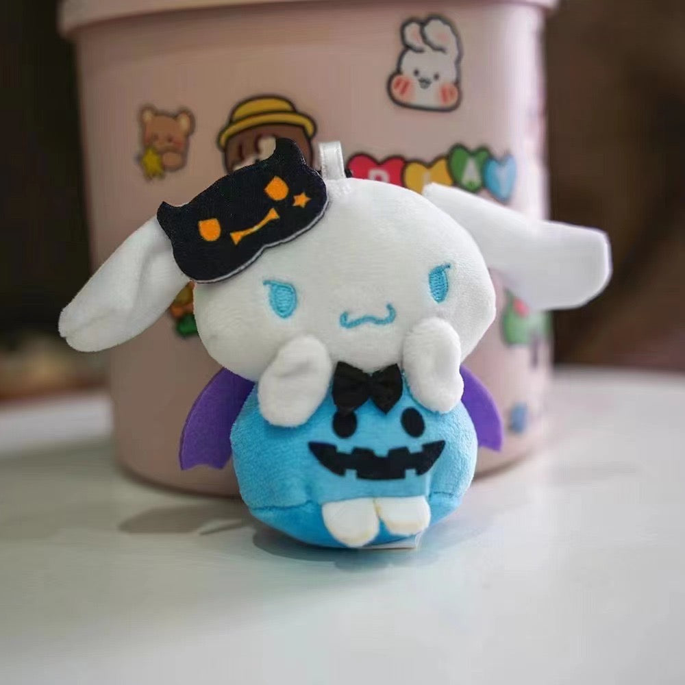 Sanrio Halloween Plushy Keychain Bag Charm Pompompurin My Melody Cinamoroll Hello Kitty Kuromi Hangyodon 12 cm plushy
