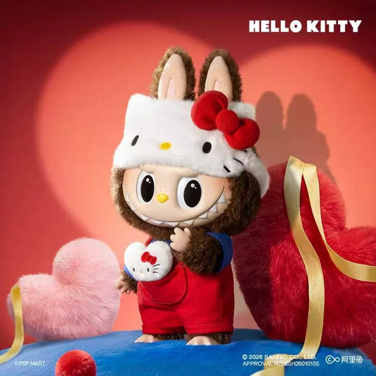 Authentic  Popmart The Monsters Labubu Vinyl Plush Doll Hello Kitty Blind Boxes