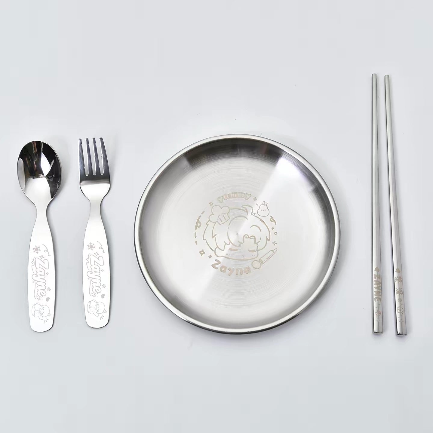 Love and Deepspace Plates Metal Dinnerware