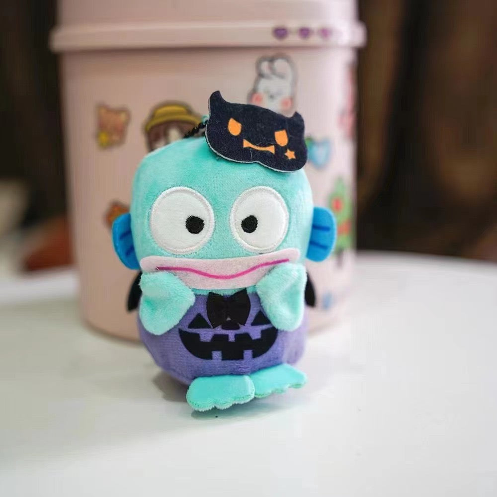 Sanrio Halloween Plushy Keychain Bag Charm Pompompurin My Melody Cinamoroll Hello Kitty Kuromi Hangyodon 12 cm plushy