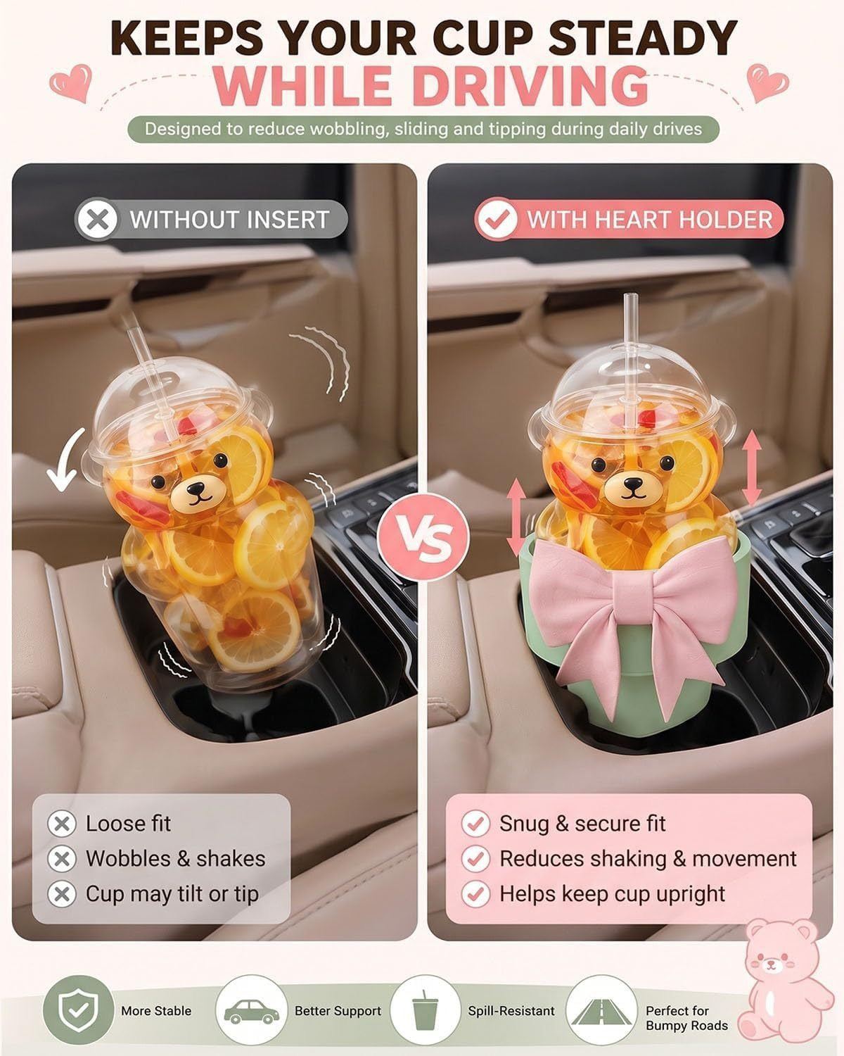 Authentic Starbucks Bear Glass Cup Holder